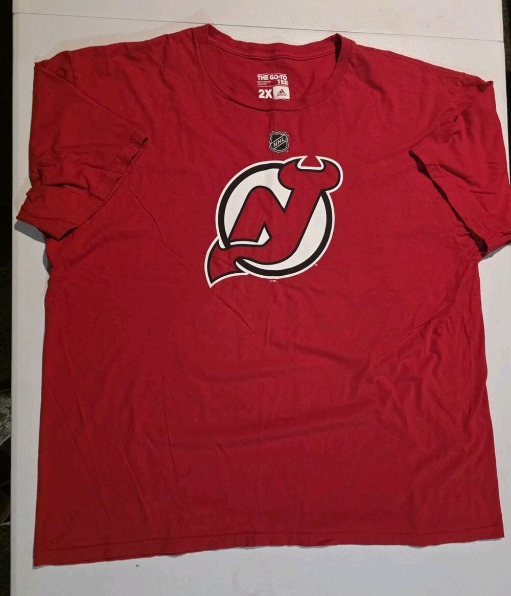 Adidas NHL New Jersey Devils Jesper Bratt #63 Hockey Jersey T Shirt Sz XXL